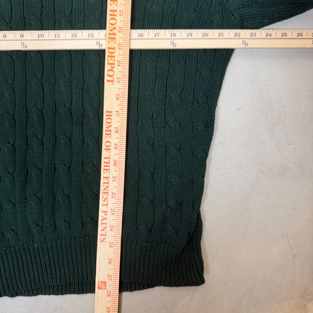 Polo Ralph Lauren Mens Green Pima Cotton Cable Knit‎ Henley Sweater Large - Picture 5 of 5